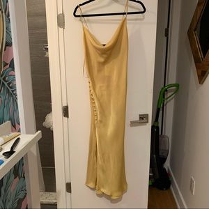 Zara yellow satin dress size L